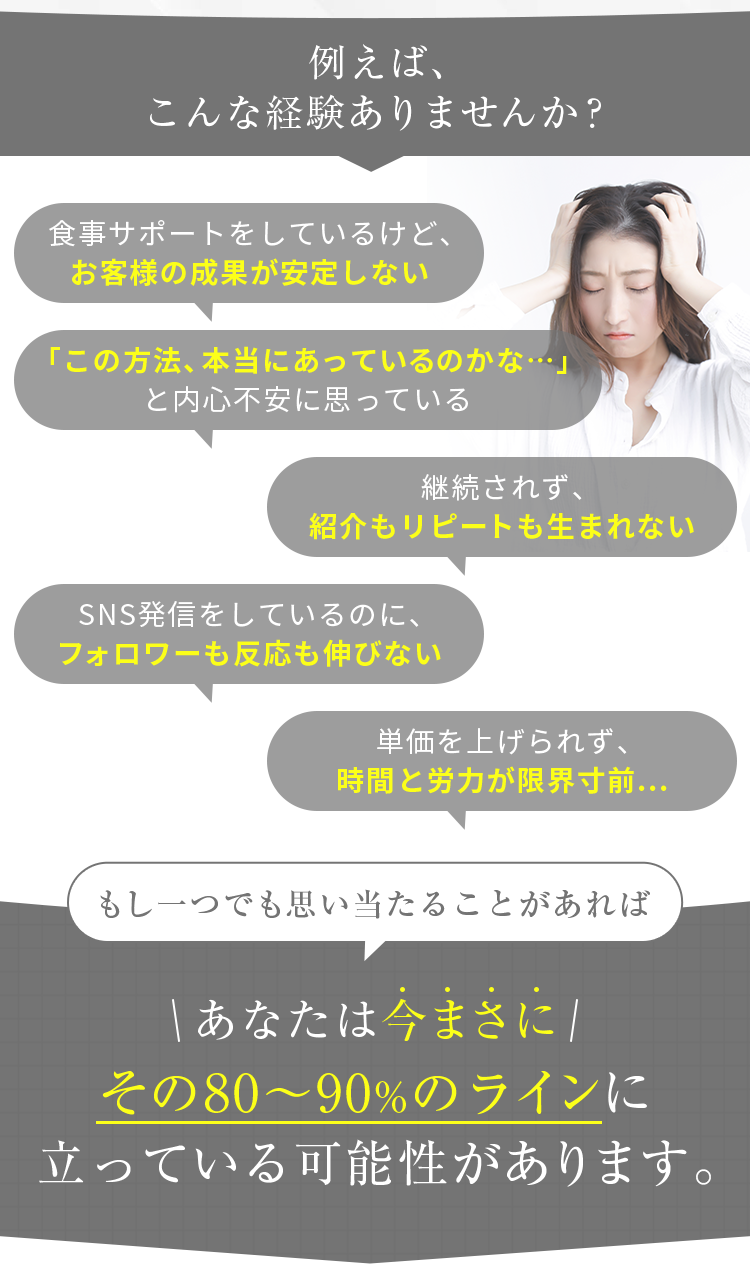 成果につながる食事サポート